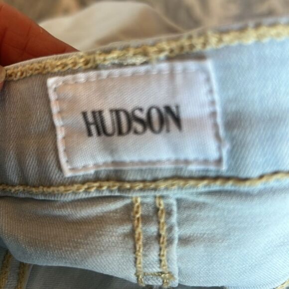 Hudson Blair Jeans Rolled Cuff Stretch Galaxy Light Blue Color Tan Stitch 29 - Picture 7 of 14